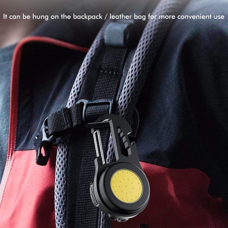COB Mini Flashlight Bright Portable Rechargeable Keychain Flashlight with Bracket