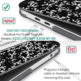 May Chen for MacBook Pro 13 Case 2022 2021 2020 Release Models: M2 M1 A2338 A2289 A2251, Plastic Hard Shell Case with Keyboard Cover for Newest MacBook Pro 13 inch with Touch Bar fits Touch ID, Book