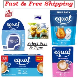 EQUAL 0 Calorie Sweetener Tablets,Aspart - Sweetener, Saccharin Sugar Substitute 100 ct