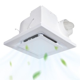 YHUER 12" Bathroom Exhaust Fan with Light, 165CFM Efficient Bathroom Ceiling Exhaust Fan, Ultra-Quiet Bathrooms Fan Light Combo with 12W 6500K Light Suitable for Bathrooms, Toilet, Office, Hotel