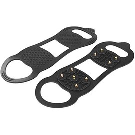 Highlander Snow Plus Ice Grippers Stretchable Thermoplastic Rubber Construction - Black, Size 7-12