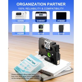 Vixic Label Maker Tape Clear TZ 12mm 0.47 Inch BZ Tapes for D210S H1100 D480BT P780BT E1000 P3200 Labeler Replacement Ptouch Label Tape TZe-131 TZe131 for PTD210 PTH100 PTD220 PT-H103W Label Maker