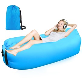 FainFun Inflatable Beach Sofa, 200 x 70 cm Sofa, Inflatable Outdoor Camping, Air Sofa, Inflatable Couch Sofa, Camping, Camping Sofa, Inflatable with Portable Package, Blue