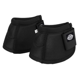 Nesfanchu Protective Bell Boots for Horse, Shock Absorbing Hoof Protective Overreach Boot with Anti-Spin Fastening Optimal Protection,Durable & Comfortable,Quick Wrap Hook & Loop (Black, Large)