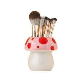 Generic Ceramic Mushroom Pencil Holder, Pink, Desk Organizer