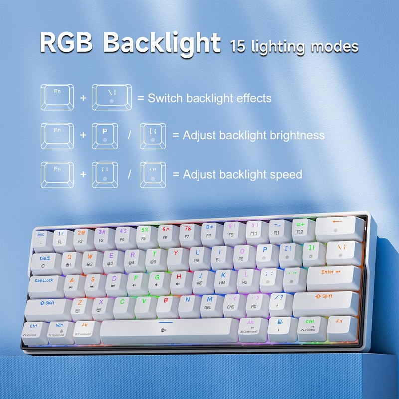 KEMOVE K61SE Gaming Mechanical Keyboard, 60 Percent Wired RGB Backlit