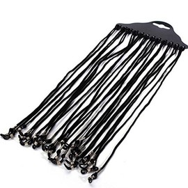 12PCS Black Non-Slip Eye Wire Eyeglass Cord Reading Sunglass Neck Strap Nylon Braided Eyewear Retainer Rope Holder