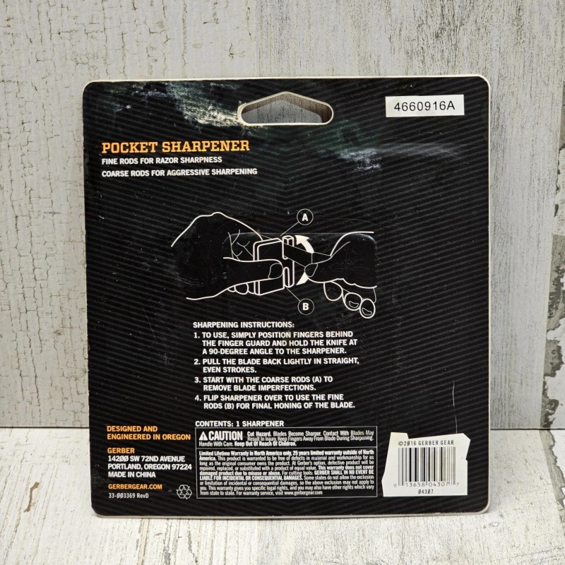 GERBER MINI POCKET SHARPENER Diamond & Ceramic Rods For Blade