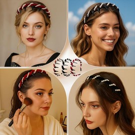 3 Pack Vintage High Cranium Pearl Headbands, Upgrade Anti-deformation Elegant Artificial Pearl Hairbands for Women Girl, Non-Slip Wedding Party Hair Hoops, Perfect Girls Hair Accessories Gift Set.