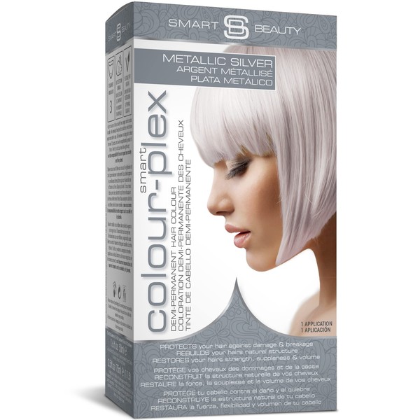 Smart Beauty | Metallic Silver Permanent Hair Dye |Professional Salon Quality Hair Colour | With Smart Plex Anti-breakage Technology which protects and strengthens hair during hair colouring