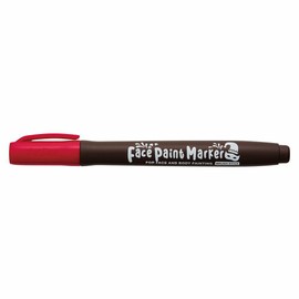 Shiyachihata Face Paint Marker, Brush Type, Red, KFF-F-R