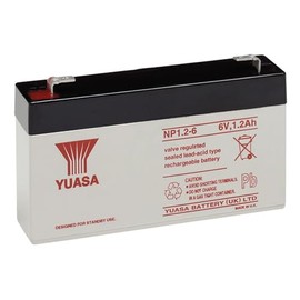 Yuasa NP1.2-6 6V/1.2AH Sealed Lead Acid Battery with F1 Terminal