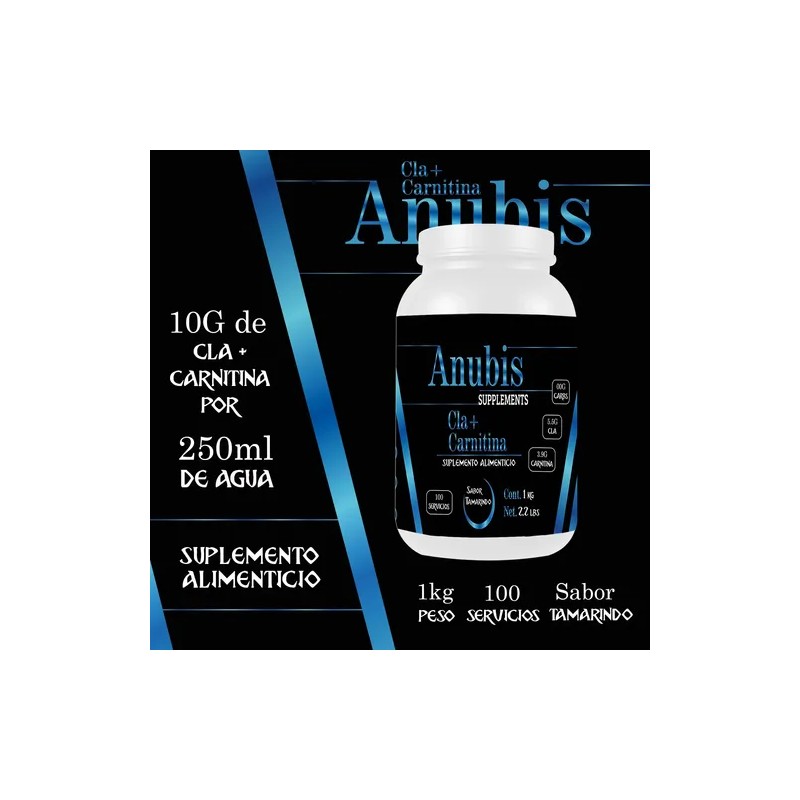 Cla Carnitina 1kg Anubis 100 Servs Pre Entreno Sabores