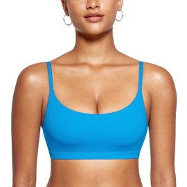 INLYRIC Women's Inbarely Bralettes Cami Bras No Underwire Wireless Seamless Unlined Comfort Sports Bra Madagascar Blue Large