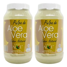Pulpa De Aloe Vera 100% Aloe Barbadensis Sábila (2 Botes) Sabor Sin Sabor
