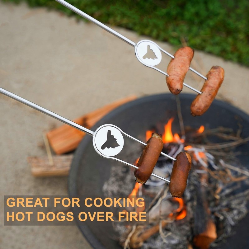 Begatter Heavy Duty Hot Dog Roasting Sticks for Campfire, Extendable