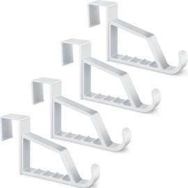 Maitys Plastic Storage Hooks, 4 Pieces Multi Hanging Organizers for Coats, Towels, Bags, Hats, Scarves (White)