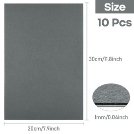 CHRORINE 10 Pcs Grey Felt Fabric Sheets Self Adhesive Felt Sheets 8 x 12 Inches Felt Paper for Art and Craft Supplies