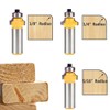 Bestgle 6Pcs 1/2 Inch Shank Round-Over Router Bits Corner Rounding