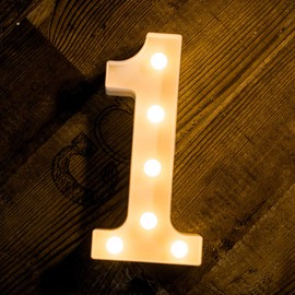 Foaky Decorative Led Marquee Light Up Number, Marquee Light Up Number Sign for Night Light Wedding Birthday Party Christmas Home Bar Decoration Number(1)