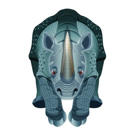 WindNSun SkyZoo Rhinoceros Rip-Stop Nylon Rhino Kite, 43 Inches Tall (Model: 70805)