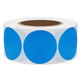 Hybsk 1.5 inch Circle Color Direct Thermal Stickers Shipping Labels for Barcodes,Name Tag,DIY Logo Design,Inventory– Compatible with Zebra,Rollo,Munbyn,and More-1000 pcs (1.5 inch,Blue)