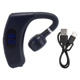 Single Ear Bluetooth Headset BT 5.4 Noise Reduction Long Standby Time 180 Degree Wireless Earpiece with Digital Display Blue