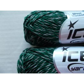 Ice Yarns Wool Viscose twist yarn, green grey, lot of 2 (119 yds ea)