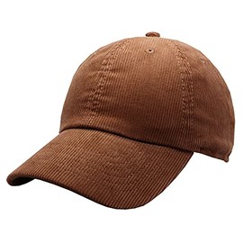 Newhattan Solid Corduroy 100% Cotton Vintage Unisex Baseball Adjustable Polo Trucker Cap Hat (Mocha)