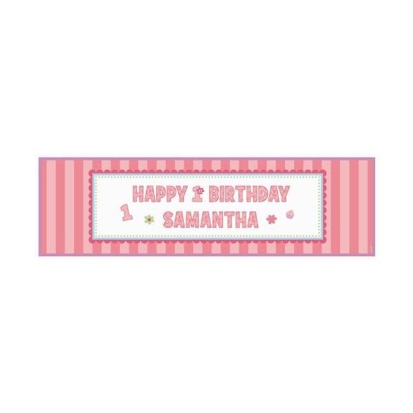 Build-a-Banner Giant Pink Party Decoration Banner To Personalize