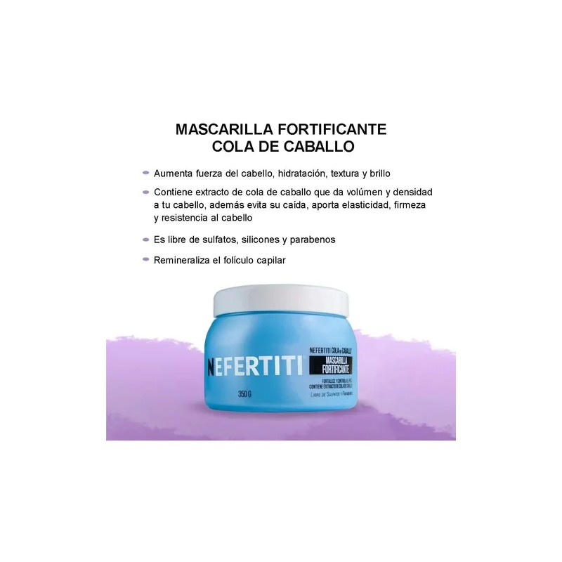 Mascarilla Para Cabello Con Cola De Caballo Nefertiti 350gr