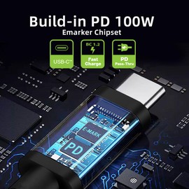 cablecc USB-C 100W 20V Input to DC 4.5 * 3.0mm PD Power 65W Output Charge Cable Support QC PD Type-C Compatible with DELL-Laptop