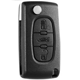 AUTOZOCO 3 Button Car Key Shell Case Compatible with Citroen C2 C3 C4 C5 C6 C8 Picasso Xsara and Peugeot 207 307 407 408 - CE0536 - Open, Close and Case