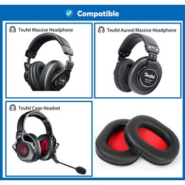 DowiTech Professional Replacement Ear Pads Compatible with Devil Massive Headphones Devil Cage Headset Devil Aureol Solid Headphones Ear Pads Made of Skin-friendly Leather and Memory Foam