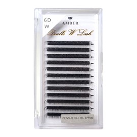 Amber Lash Double W Volume WW Lash for Eyelash Extension Professionals, 0.07mm Thickness, Various Curls and Lengths