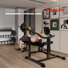 BestHFit Adjustable Bench Press Machine , Weight Bench for Home Gym, Incline/Decline/Flat Workout Bench for Dumbbell & Barbell Training, Foldable Chest Press Machine, 1200LBS Capacity