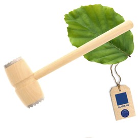 HOFMEISTER® Meat Hammer with Metal, Natural Product, 28.5 cm, Plastic-Free, Durable Meat Tenderiser Knocks Every Cutter, Soft, Solid Meat Tenderiser, Schnitzel Tenderiser