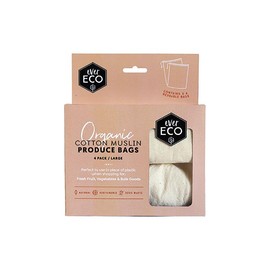 Ever Eco 4 Pack Reusable Organic Cotton Muslin Produce Bags