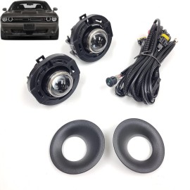 LEDIN Halogen Fog Light Kit For 2015-2023 Dodge Challenger Switch Bezel Wires Assembly