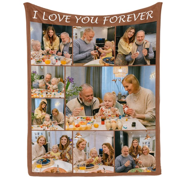 Youltar Custom Blanket with Text Photos,Personalized Customized Picture Blankets, Gifts
