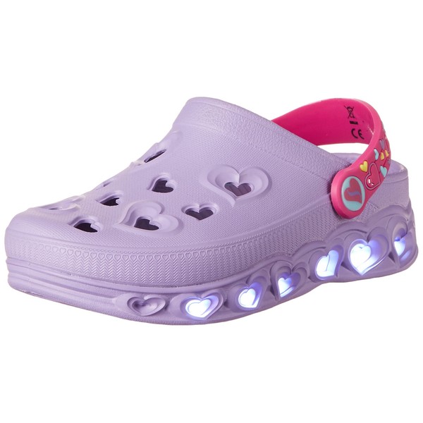 Skechers Girl's Foamies Light Hearted - Unicorns & Sunshine Clog Clog, Lavender, 2 Little Kid