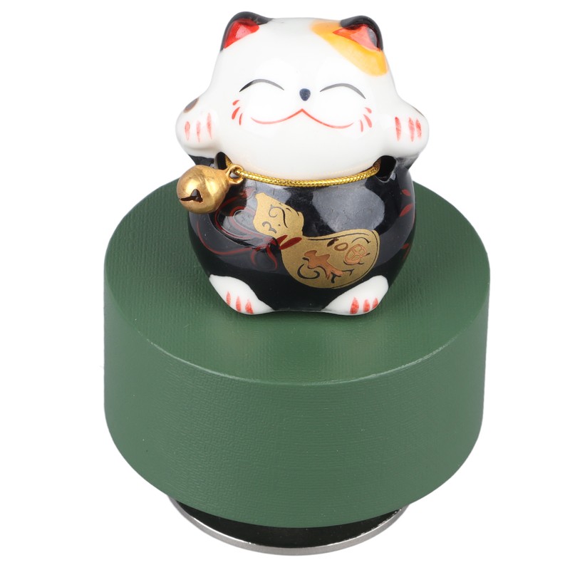 Music Box Round Shape Fortune Cat Style Pleasing Melody Exquisite