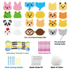 WATINC Animal Sewing Kit 12p Sewing Kits for Children Animals Felt Sewing Kit Ornaments Beginner Sewing Package Creative Indoor Activity of Students DIY Art Craft Gift for Boys Girls