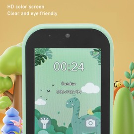 Kids Camera Digital Camera for 3-8 Years Old Girls Boys 1080P Touch Screen Music Player Puzzle Game Kids Phone with Selfie Camera (Green)