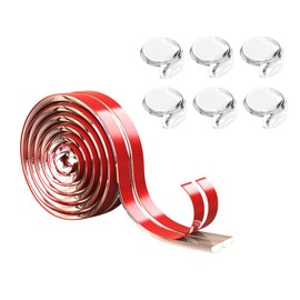 HOJLKLD Corner Protector Baby Proofing, 0.6x0.6inch 6.6ft Clear Edge Protector Strip and 6 Pieces Corner Protectors with Upgraded Pre-Taped Strong Adhesive for Furniture&Sharp Corners