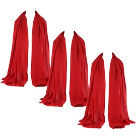 ZAKIRA Chiffon Scarf Sheer Wrap for Women Pack of 3 (Red)