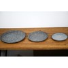 Funerom Round Galvanized Metal Tray Decorative Tray Corrugated Edges (12.6