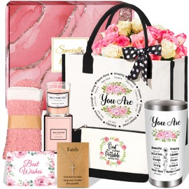 Christian Gifts for Women Faith Religious Christian Gifts Set for Women, Inspirational Christian Gifts Birthday Gifts for Mom Sister Wife Friends Coworker with Tote Bag