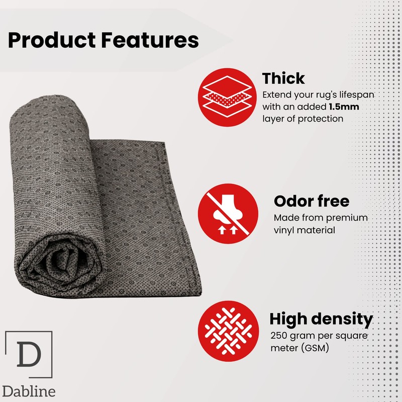 DABLINE 2m x 1m Non Slip Rug Pad for Tufting