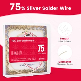 YEJJET Silver Solder Wire Hard Silver Solder 26 Gauge For Jewelry Repair Silver Repair 5 FT